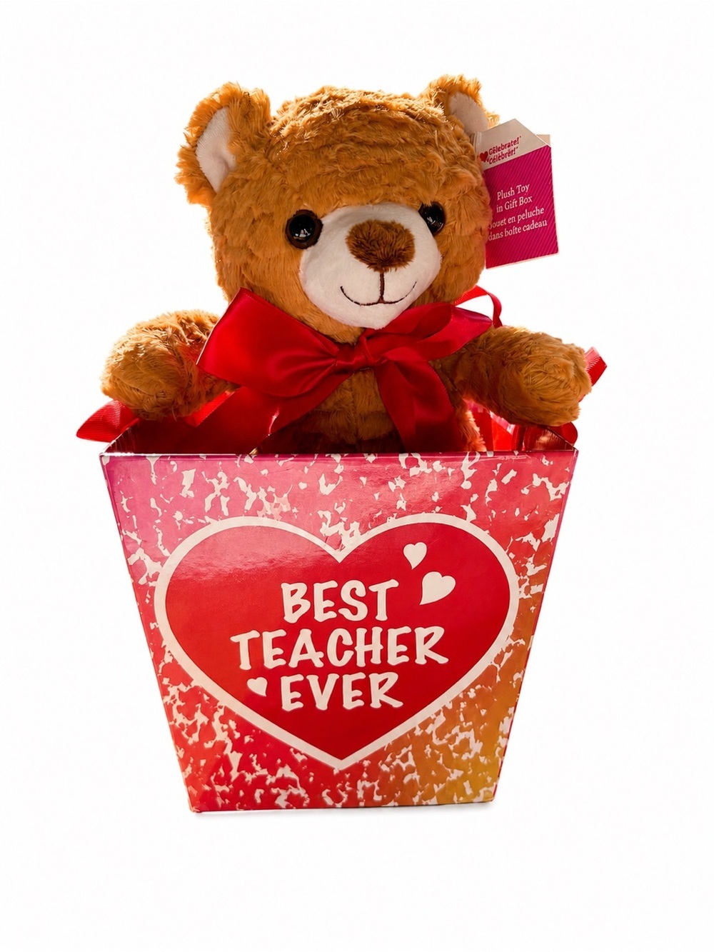 🧸 2/$45 NWT Best Teacher Ever Teddy Bear Gift Bucket Teacher Appreciation Gift